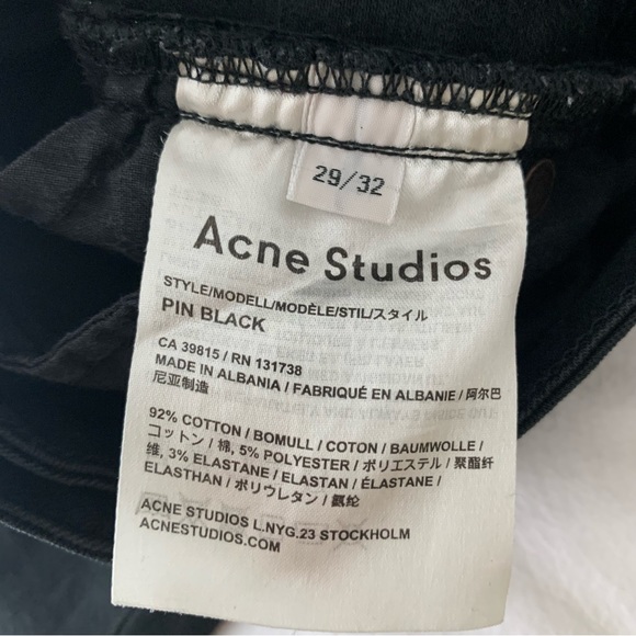 Acne Studios Pin Black denim jeans in size 29/32 - Picture 6 of 6